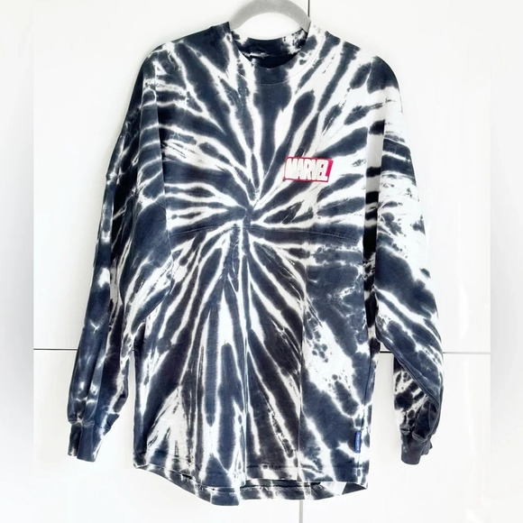 Marvel Tie-Dye Spirit Jersey for Adults Disney Avengers Size Small Black White - Picture 1 of 9